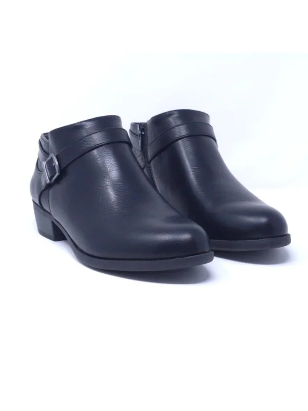 LifeStride Alexander Block Heel Ankle Booties Black 6.5 W